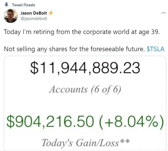 twett investidor da Tesla Jason DeBolt