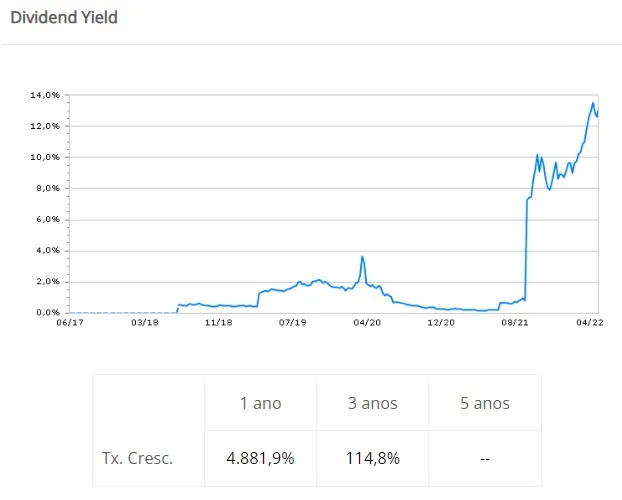 Histórico de dividend yield da USIM5